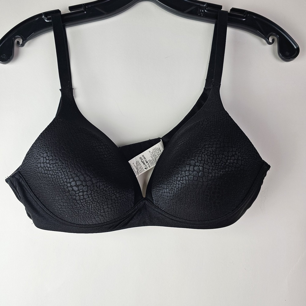 Warner's W4013 Blissful‎ Benefits Nylon Wire Free T-Shirt Bra Size 36B Black